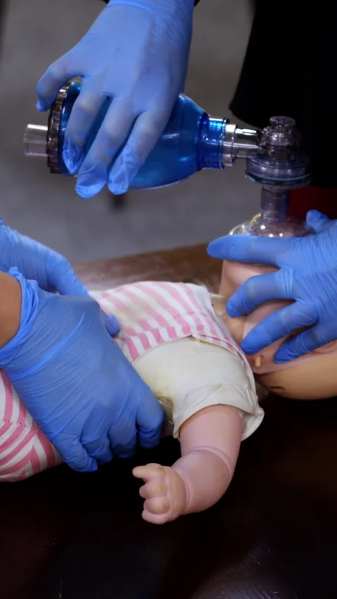 CPR training medical procedure.  Stock Footage 274188480