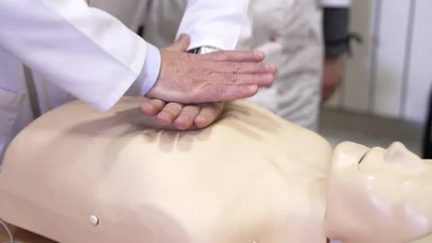CPR training medical procedure workshop Stock Footage 160817521