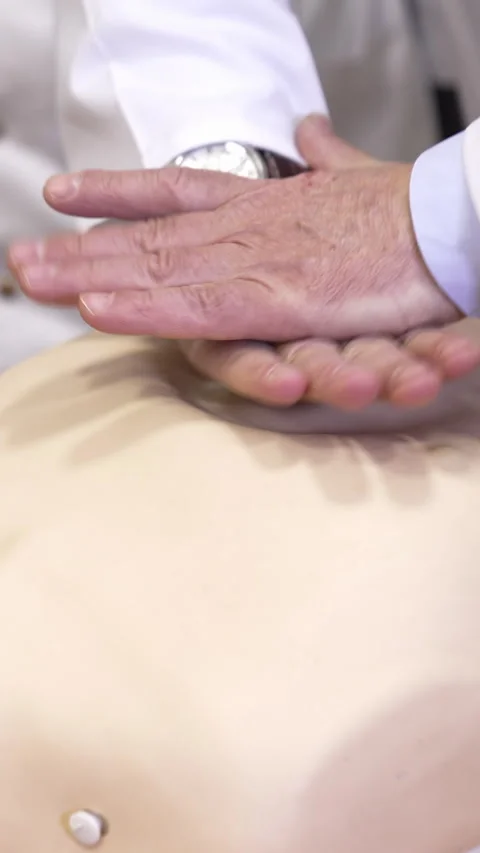 CPR training medical procedure workshop. Stock Footage 308076595