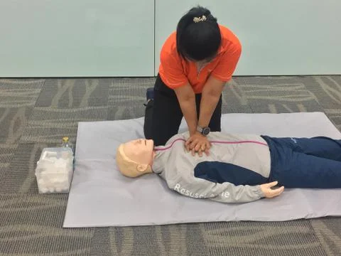 CPR training 库存照片