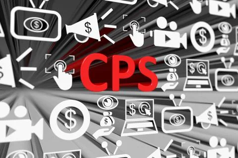 CPS concept blurred background 3d render illustration Stock Illustration