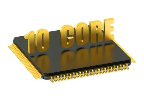 CPU 10 core chip for smatphone and tablet Stock Illustration