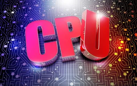 CPU 3D. Stock Illustration