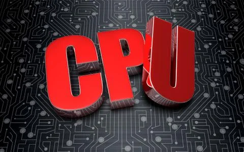 CPU 3D. Stock Illustration