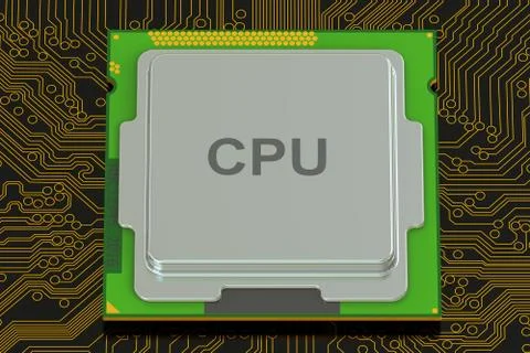 Cpu, 3D rendering 스톡 일러스트