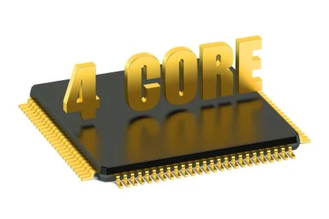 CPU 4 core chip for smatphone and tablet Stock Illustration