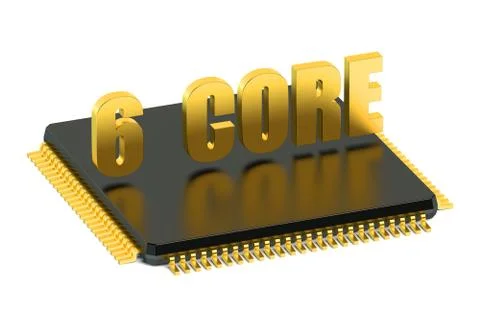 CPU 6 core chip for smatphone and tablet Stock Illustration