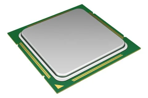 CPU against white background 3D render Stock Illustration