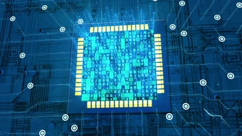 CPU and AI chip circuit board Stock Footage 328392042