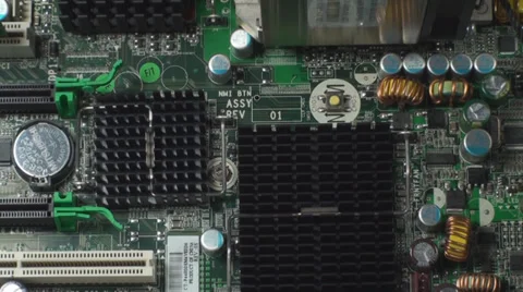 CPU And Passive Cooling From Inside A Workstation Tilt-Shot Stock Footage 36035433