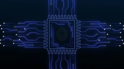 Cpu animation with blue circuitry. Central processing unit technology. Cpu .. Video stock 338347923