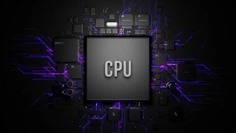 Cpu appearance light effect among electronic components 스톡 동영상 221881816