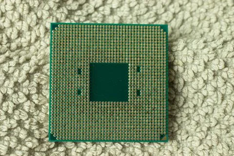 CPU back side with pins. Central Processing Unit of PC. Stock Photos