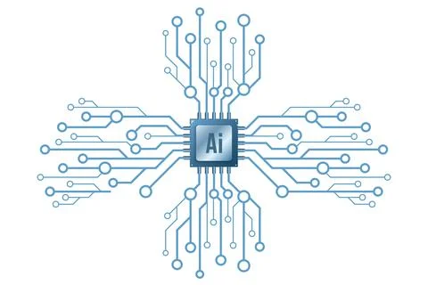 CPU background. Artificial intelligence. Computer circuit board. High tech mo Иллюстрация