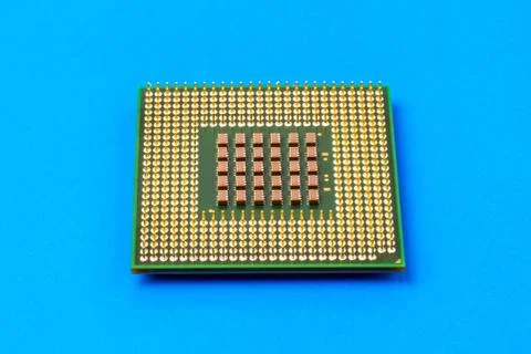 CPU on the blue surface Stock Photos