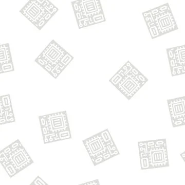 Cpu board glyph vector seamless pattern Illustrazione stock