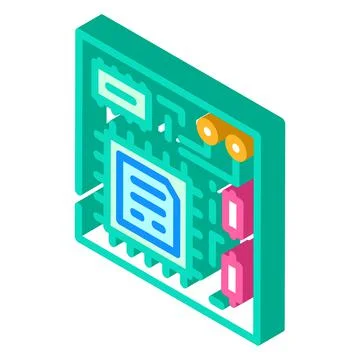 Cpu board isometric icon vector illustration Illustrazione stock