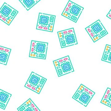 Cpu board vector seamless pattern Illustrazione stock