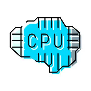 Cpu brain chip processing artificial intelligence technology 스톡 일러스트
