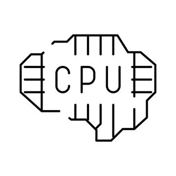 Cpu brain chip representing artificial intelligence computing Stock Illustration