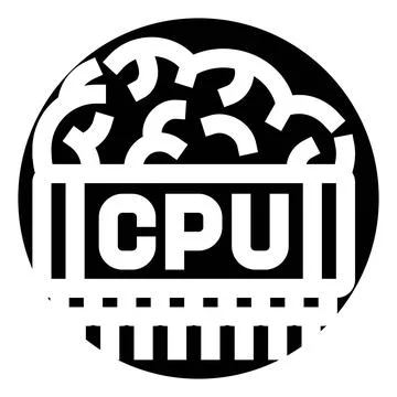 Cpu brain symbol representing artificial intelligence and computing Stock Illustration