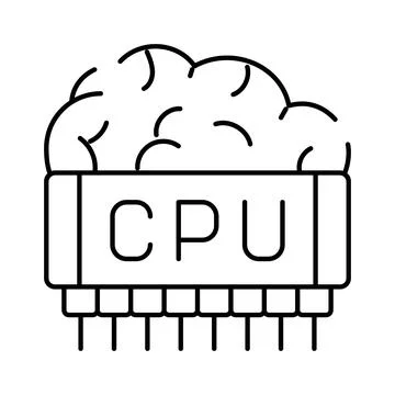 Cpu brain technology creating artificial intelligence concept Stock Illustration