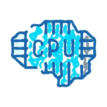 Cpu brain technology creating artificial intelligence concepts Stock Illustration