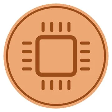 Cpu Bronze Coin Stock Illustration