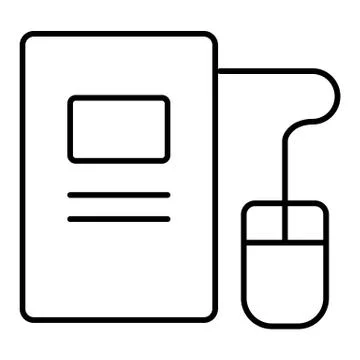CPU Central proccessing unit and mouse icon thin line for web and mobile, modern Stock Illustration
