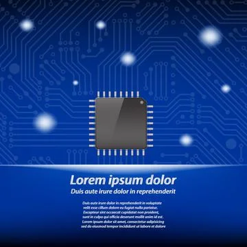 CPU (central processing unit) with circuit board Stock Illustration