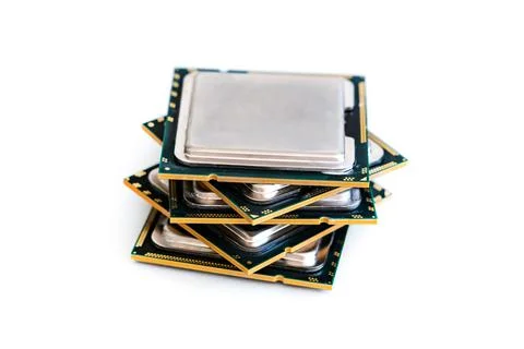 CPU Central processing unit, the main piece of computer hardware Stock Photos