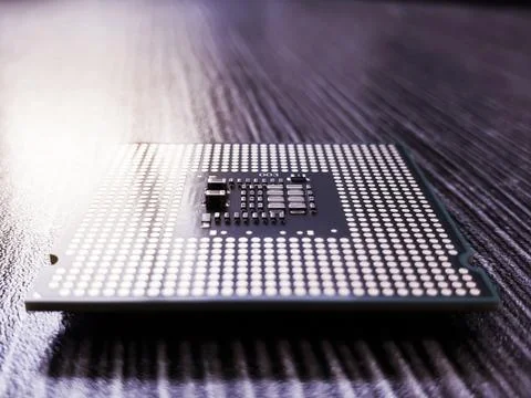 CPU (Central processing unit) microchip 스톡 사진