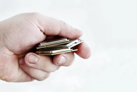 Cpu (Central Processing Unit) or Microchip Computer set in the hands of a mas Stock Photos