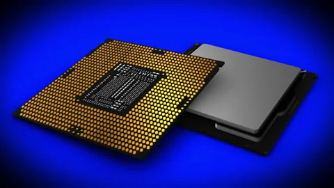 CPU (central processing unit) rotation tilt Stock Footage 131869820