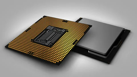 CPU (central processing unit) rotation tilt Stock Footage 131869983