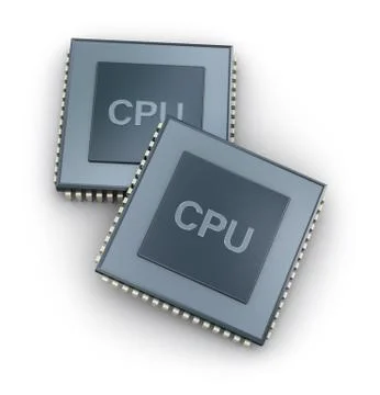 CPU - Central processor unit concept top view isolated on white Stockillustratie