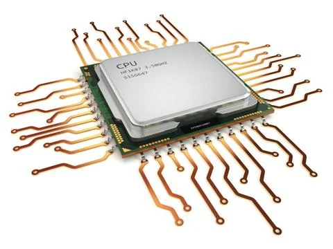 CPU central processor unit isolated on white. CPU central processor unit i... 写真素材