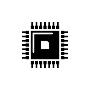 CPU Chip, Central Processing Unit Flat Vector Icon 스톡 일러스트