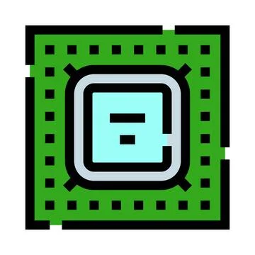 Cpu chip computing processing data microchip technology Stock Illustration