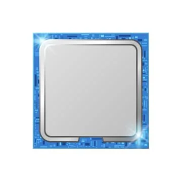 CPU chip electronic, Computer processor, vector illustration Stock Illustration