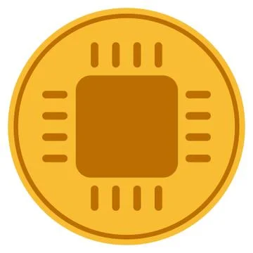 Cpu Chip Gold Coin Illustrazione stock