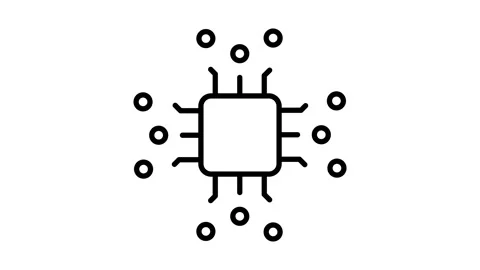 CPU Chip Processing Digital Data Stock Footage 317482417