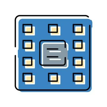 Cpu chip processor icon showing data processing technology Stock Illustration