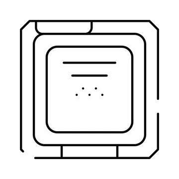 Cpu chip processor outline vector icon 스톡 일러스트