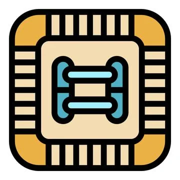 Cpu chip showing contacts and circuitry, modern computing technology Stock Illustration