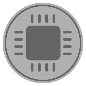 Cpu Chip Silver Coin Stock Illustration