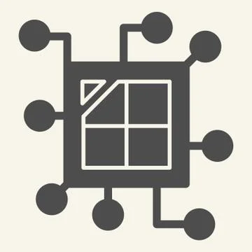 Cpu chip solid icon. Processor vector illustration isolated on white. Microchip Illustrazione stock