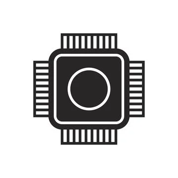 Cpu chip technology vector digital electronic. Computer processor illustratio 库存插图