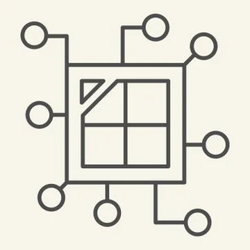 Cpu chip thin line icon. Processor vector illustration isolated on white 库存插图