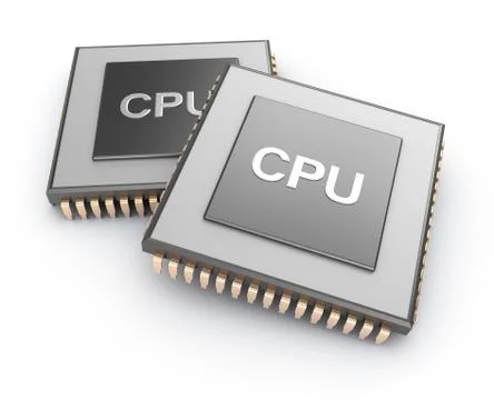 Cpu chips over white background Stock Illustration